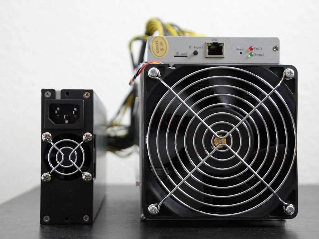 ASIC built miner. BTW, they are REALLY loud and generate a ton of heat