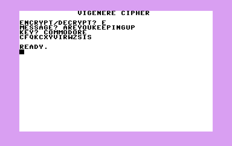 Encrypt on the Commodore Plus/4