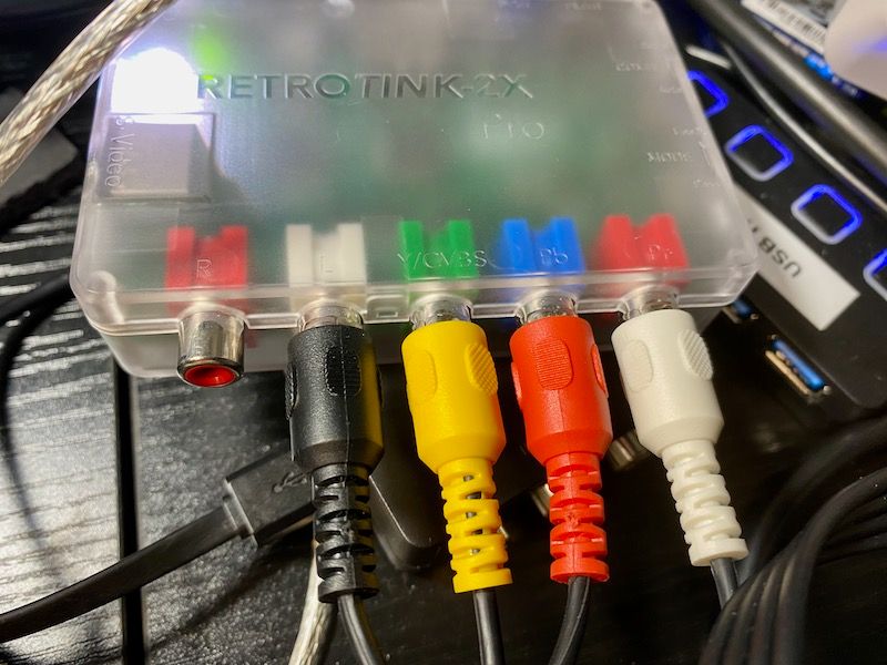 This is the cable order from a standard 4 wire RCA-5 Pin DIN connector. The white light on the Retrotink2 shows it&rsquo;s in S-Video Mode