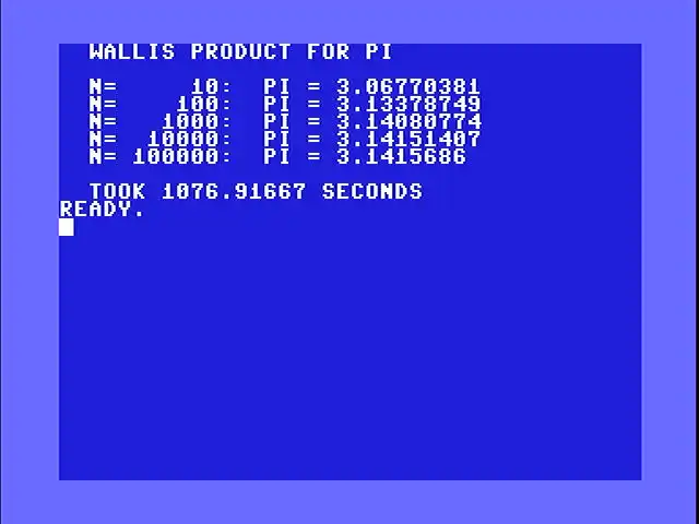 Assembly Wallis product running on the C64