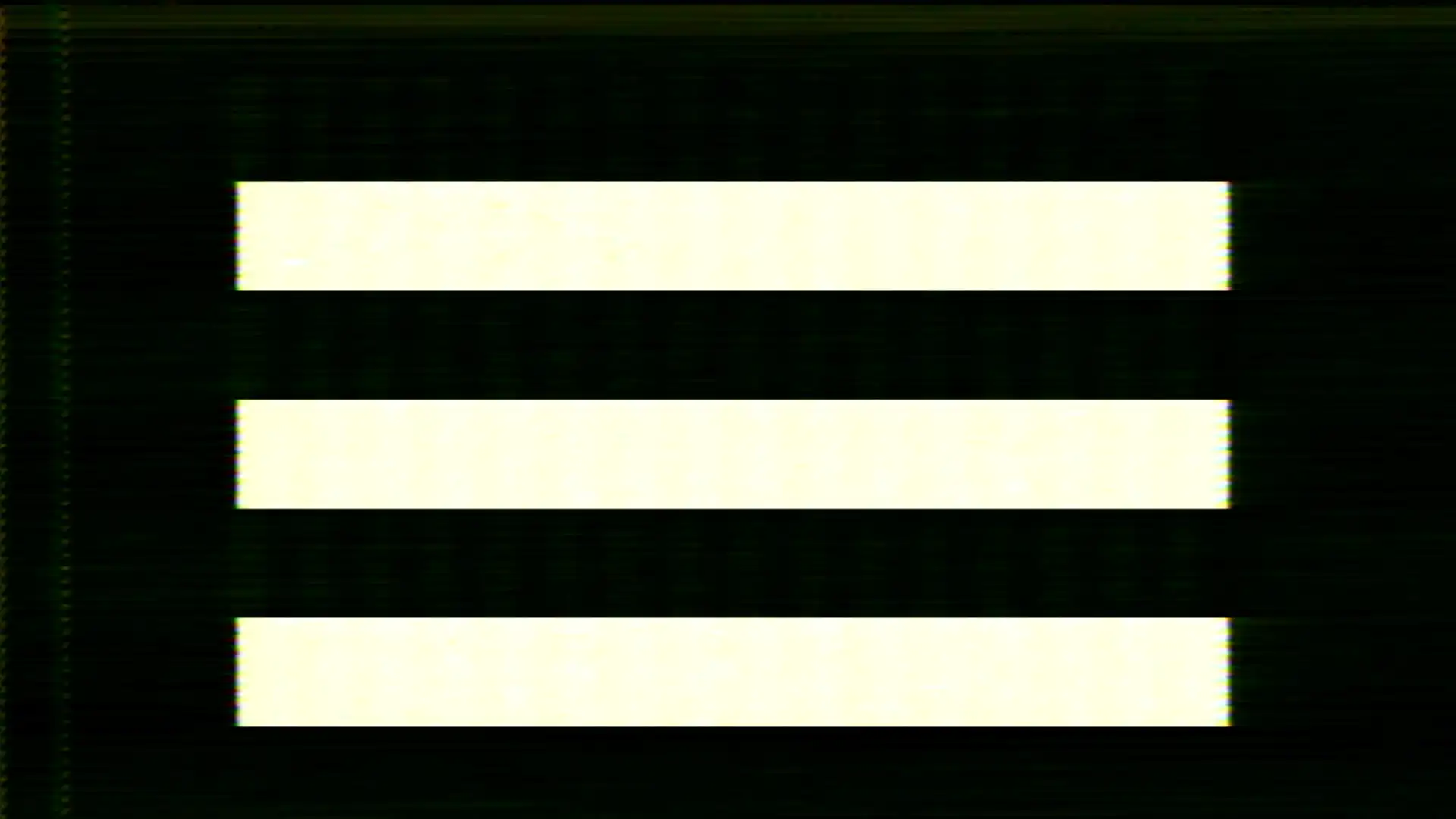 What the dead 2068 was putting out. Three white bars and no signal lock. The CPU never made it to the screen-clearing routine.